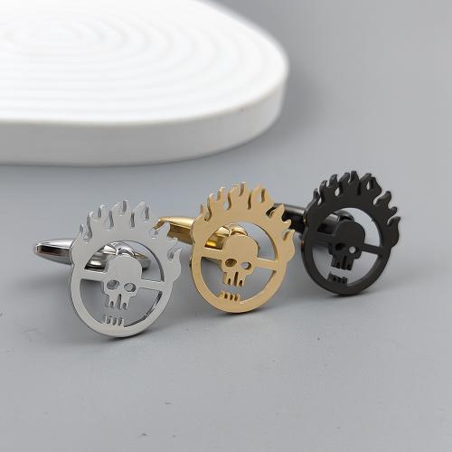 Cufflinks, 304 Stainless Steel, plated, Halloween Design & multifunctional & for man & hollow, more colors for choice, Sold By PC