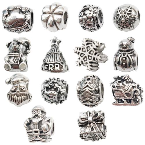 Tibetan Style Large Hole Bead, plated, DIY, more colors for choice, 100PCs/Bag, Sold By Bag