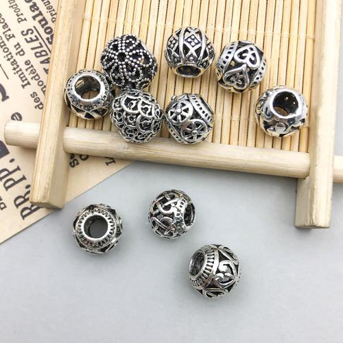 Tibetan Style Large Hole Bead, plated, DIY, more colors for choice, 9x11mm, 100PCs/Bag, Sold By Bag