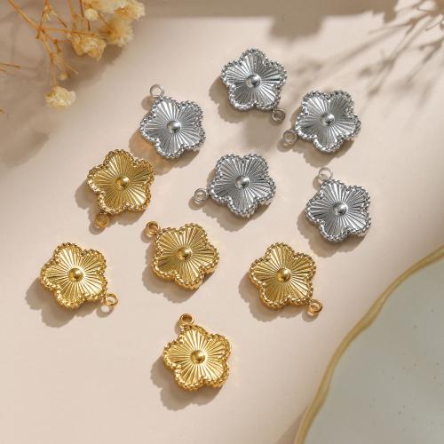 Stainless Steel Flower Pendant, 304 Stainless Steel, Vacuum Ion Plating, DIY, more colors for choice, 13x16mm, 10PCs/Bag, Sold By Bag