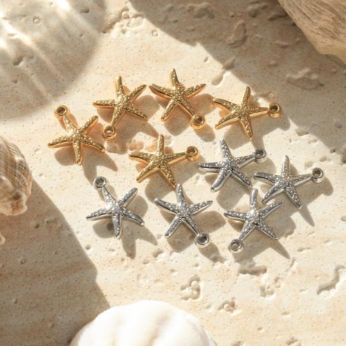 Stainless Steel Pendants, 304 Stainless Steel, Starfish, Vacuum Ion Plating, DIY, more colors for choice, 13x15mm, 10PCs/Bag, Sold By Bag