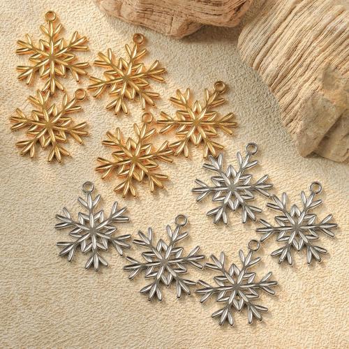 Stainless Steel Pendants, 304 Stainless Steel, Snowflake, Vacuum Ion Plating, DIY, more colors for choice, 28x34mm, 10PCs/Bag, Sold By Bag