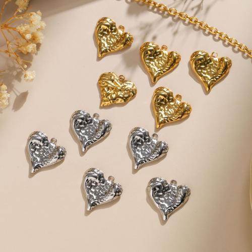 Stainless Steel Heart Pendants, 304 Stainless Steel, Vacuum Ion Plating, DIY, more colors for choice, 19x19mm, 10PCs/Bag, Sold By Bag