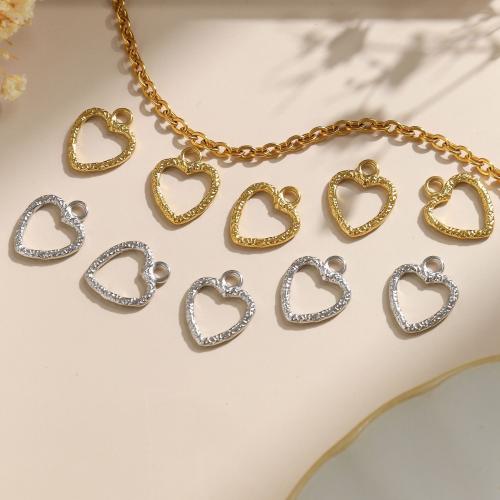 Stainless Steel Heart Pendants, 304 Stainless Steel, Vacuum Ion Plating, DIY & hollow, more colors for choice, 14x17mm, 12PCs/Bag, Sold By Bag