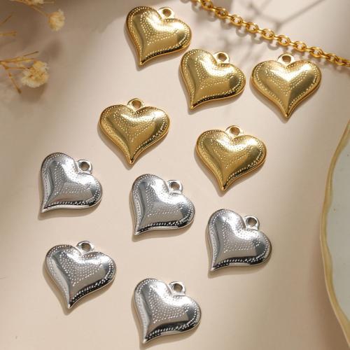 Stainless Steel Heart Pendants, 304 Stainless Steel, Vacuum Ion Plating, DIY, more colors for choice, 20x20mm, 10PCs/Bag, Sold By Bag