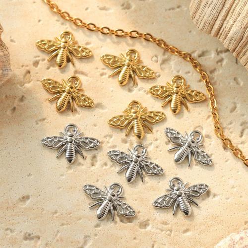 Stainless Steel Animal Pendants, 304 Stainless Steel, Bee, Vacuum Ion Plating, DIY, more colors for choice, 20x18mm, 10PCs/Bag, Sold By Bag