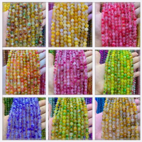 Gemstone Jewelry Beads, Chalcedony, Round, DIY, more colors for choice, 8mm, Approx 46PCs/Strand, Sold By Strand