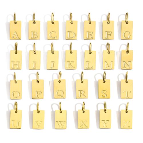 Stainless Steel Letter Pendants, 304 Stainless Steel, plated, letters are from A to Z & DIY & different designs for choice, more colors for choice, Sold By PC