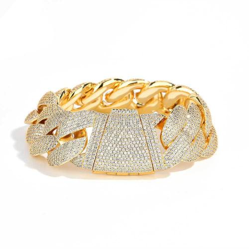 Brass Bracelet, plated, different size for choice & micro pave cubic zirconia & for man, more colors for choice, Sold By PC