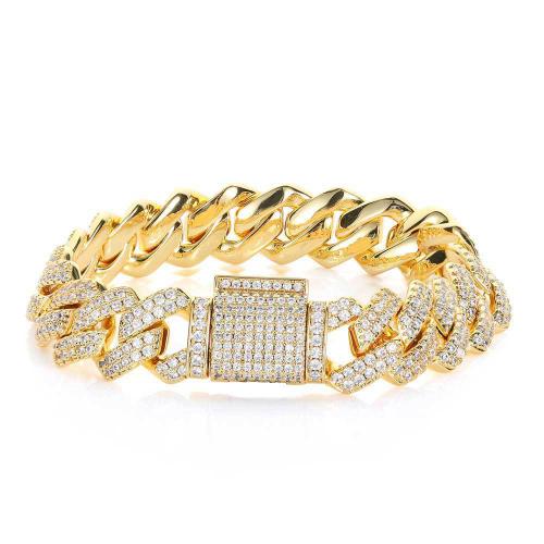 Brass Bracelet, plated, different size for choice & micro pave cubic zirconia & for man, more colors for choice, Sold By PC