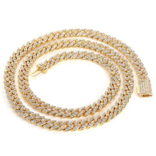 Brass Necklace, plated, Unisex & different size for choice & micro pave cubic zirconia, more colors for choice, Sold By PC