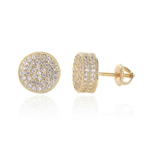 Copper Stud Earring, Round, plated, Unisex & micro pave cubic zirconia, more colors for choice, 10x15.50mm, Sold By Pair