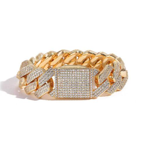 Brass Bracelet, plated, Unisex & different size for choice & micro pave cubic zirconia, more colors for choice, Sold By PC