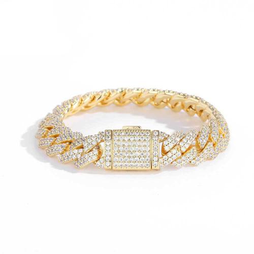 Brass Bracelet, plated, different size for choice & micro pave cubic zirconia & for man, more colors for choice, Sold By PC