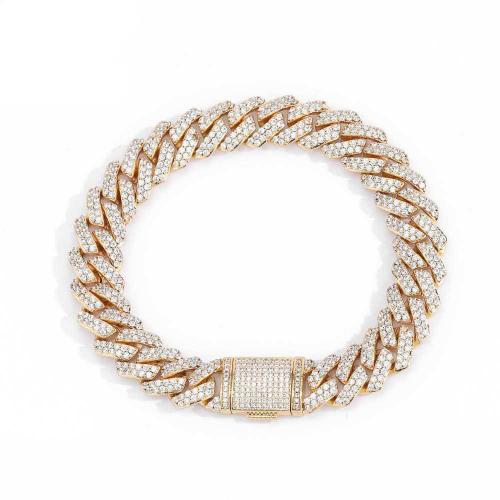 Brass Bracelet, plated, different size for choice & micro pave cubic zirconia & for man, more colors for choice, Sold By PC