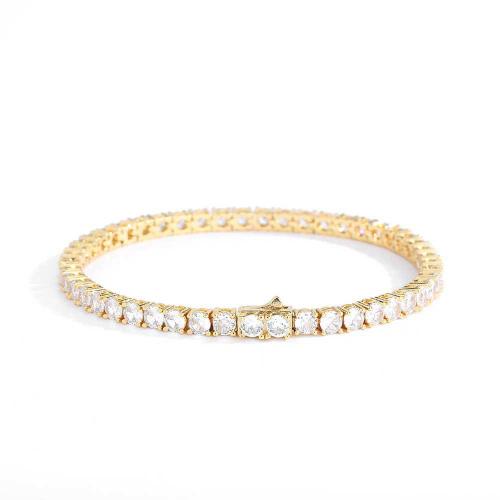 Brass Bracelet, plated, Unisex & different size for choice & micro pave cubic zirconia, more colors for choice, Sold By PC