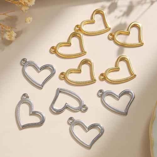 Stainless Steel Heart Pendants, 304 Stainless Steel, Vacuum Ion Plating, DIY & hollow, more colors for choice, 26x26mm, 10PCs/Bag, Sold By Bag