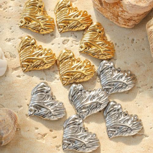 Stainless Steel Heart Pendants, 304 Stainless Steel, Vacuum Ion Plating, DIY, more colors for choice, 33x28mm, 10PCs/Bag, Sold By Bag