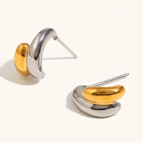 Stainless Steel Stud Earrings, 304 Stainless Steel, plated, for woman, more colors for choice, Sold By Pair