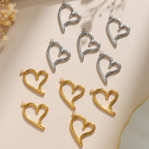 Stainless Steel Heart Pendants, 304 Stainless Steel, plated, DIY, more colors for choice, 10PCs/Bag, Sold By Bag