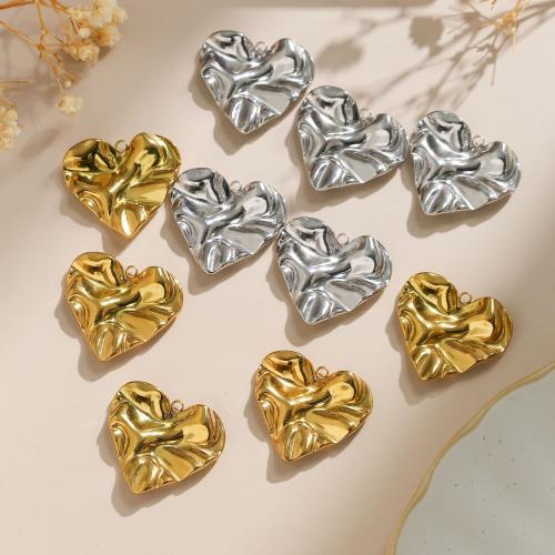 Stainless Steel Heart Pendants, 304 Stainless Steel, plated, DIY, more colors for choice, 10PCs/Bag, Sold By Bag