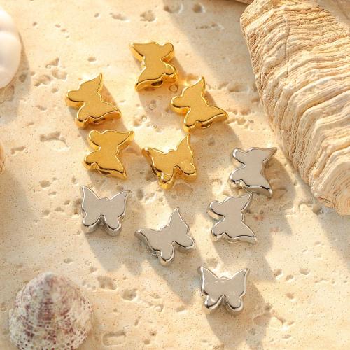 Edelstahl-Beads, 304 Edelstahl, Schmetterling, plattiert, DIY, keine, 10PCs/Tasche, verkauft von Tasche