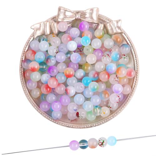 Fashion Glass Beads, Round, DIY, more colors for choice, 8mm, Hole:Approx 1.5mm, Approx 2000PCs/Bag, Sold By Bag