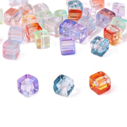 Fashion Glass Beads, Square, DIY, more colors for choice, 7mm, Approx 750PCs/Strand, Sold By Strand