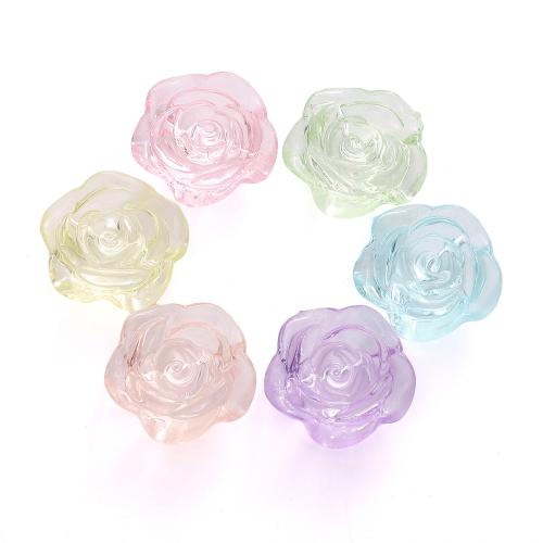 Acrylic Jewelry Beads, Flower, DIY, more colors for choice, 18mm, Approx 24PCs/Bag, Sold By Bag