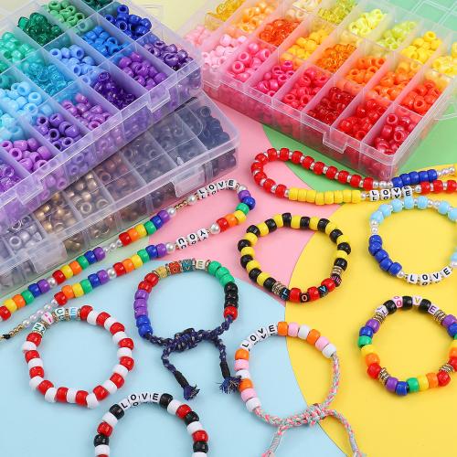 Plastic Beads, DIY, more colors for choice, Approx 1200PCs/Box, Sold By Box