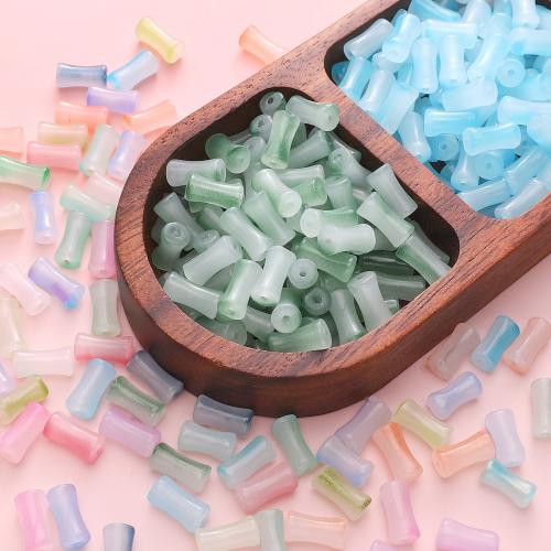 Fashion Glass Beads, Bamboo, different packing style for choice & DIY, more colors for choice, 6x12mm, Sold By Bag