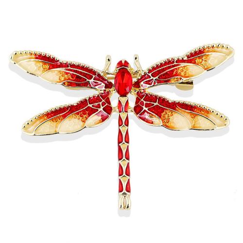 Tibetan Style Brooches, Dragonfly, Unisex & enamel & with rhinestone, more colors for choice, Sold By PC