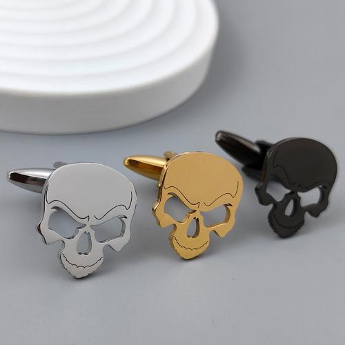 Cufflinks, 304 Stainless Steel, Skull, plated, multifunctional & for man & hollow, more colors for choice, Sold By PC