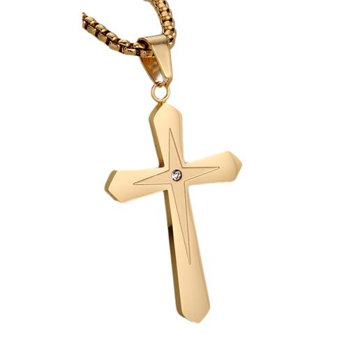 Stainless Steel Cross Pendants, 304 Stainless Steel, plated, DIY & with rhinestone, more colors for choice, Sold By PC