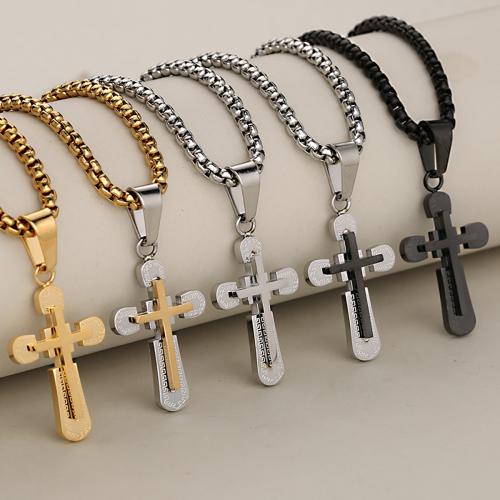 Stainless Steel Cross Pendants, 304 Stainless Steel, plated, DIY, more colors for choice, Sold By PC