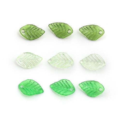 Acrylic Pendant, Leaf, plated, DIY, more colors for choice, 10x5mm, 100PCs/Bag, Sold By Bag