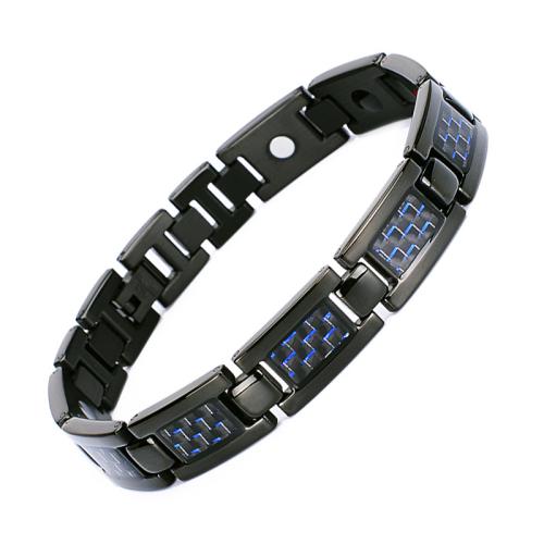 Acier titane bracelet, avec Germanium (Germanium) & Fibre de carbone, Placage, bijoux de mode & pour homme, plus de couleurs à choisir, Longueur:Environ 8.7 pouce, Vendu par PC