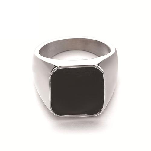 304 Stainless Steel Finger Ring, Square, different size for choice & for man & epoxy gel, original color, US Ring Size:7-13, Sold By PC