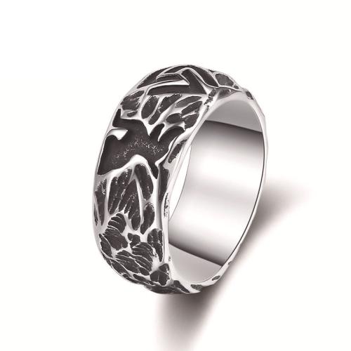 Acier inoxydable 304 bague, normes différentes pour le choix & pour homme & noircir, couleur originale, Taille:7-13, Vendu par PC