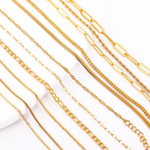 Stainless Steel Jewelry Necklace, 304 Stainless Steel, Vacuum Ion Plating, DIY & different size for choice, more colors for choice, Sold By PC