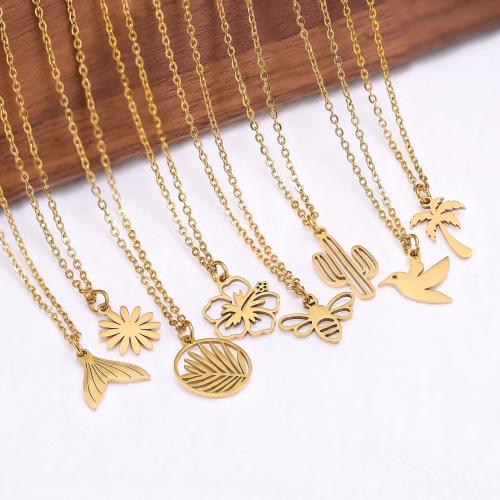 Stainless Steel Jewelry Necklace, 304 Stainless Steel, with 5cm extender chain, Vacuum Ion Plating, Different Shape for Choice & fashion jewelry & for woman, more colors for choice, Length:Approx 45 cm, Sold By PC