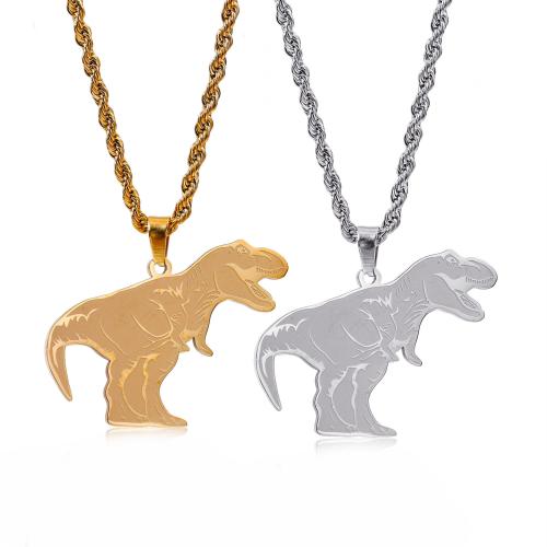 Stainless Steel Jewelry Necklace, 304 Stainless Steel, Dinosaur, Vacuum Ion Plating, fashion jewelry & different styles for choice & for man, more colors for choice, Sold By PC