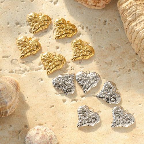 Stainless Steel Heart Pendants, 304 Stainless Steel, Vacuum Ion Plating, DIY, more colors for choice, 17x17mm, 10PCs/Bag, Sold By Bag