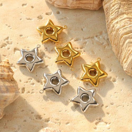 Stainless Steel Pendants, 304 Stainless Steel, Star, Vacuum Ion Plating, DIY, more colors for choice, 20x22mm, 10PCs/Bag, Sold By Bag