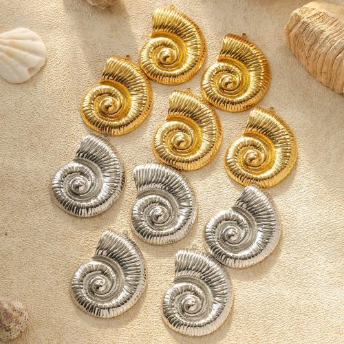 Stainless Steel Pendants, 304 Stainless Steel, Conch, Vacuum Ion Plating, DIY, more colors for choice, 40x49mm, 10PCs/Bag, Sold By Bag