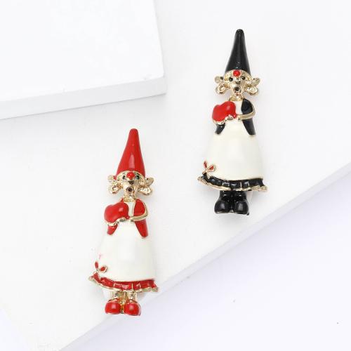 Tibetan Style Brooches, Girl, gold color plated, for woman & enamel, more colors for choice, nickel, lead & cadmium free, Sold By PC