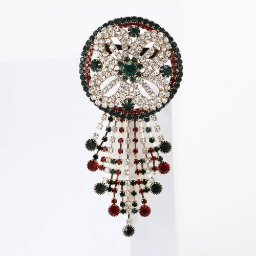 Tibetan Style Brooches, Flower, silver color plated, for woman & with rhinestone, more colors for choice, nickel, lead & cadmium free, Sold By PC