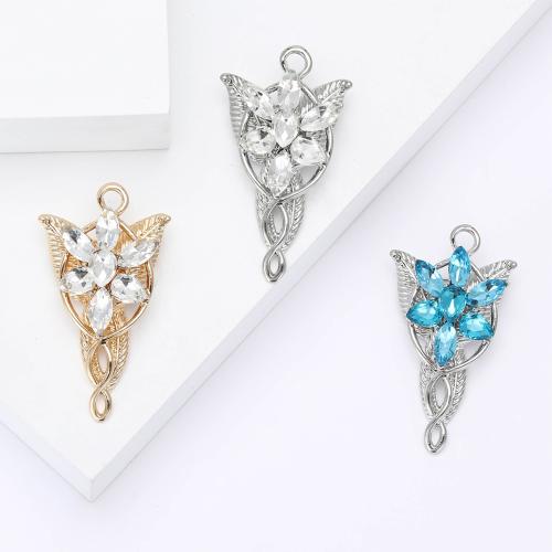 Tibetan Style Brooches, plated, for woman & with rhinestone, more colors for choice, nickel, lead & cadmium free, Sold By PC