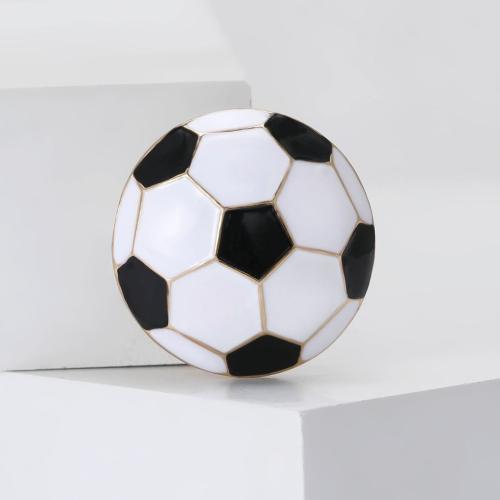 Tibetan Style Brooches, Football, plated, for woman & enamel, nickel, lead & cadmium free, Sold By PC