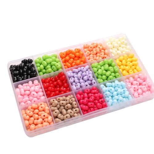 Opaque Acrylic Beads, DIY, more colors for choice, 8x5mm, 50PCs/Bag, Sold By Bag